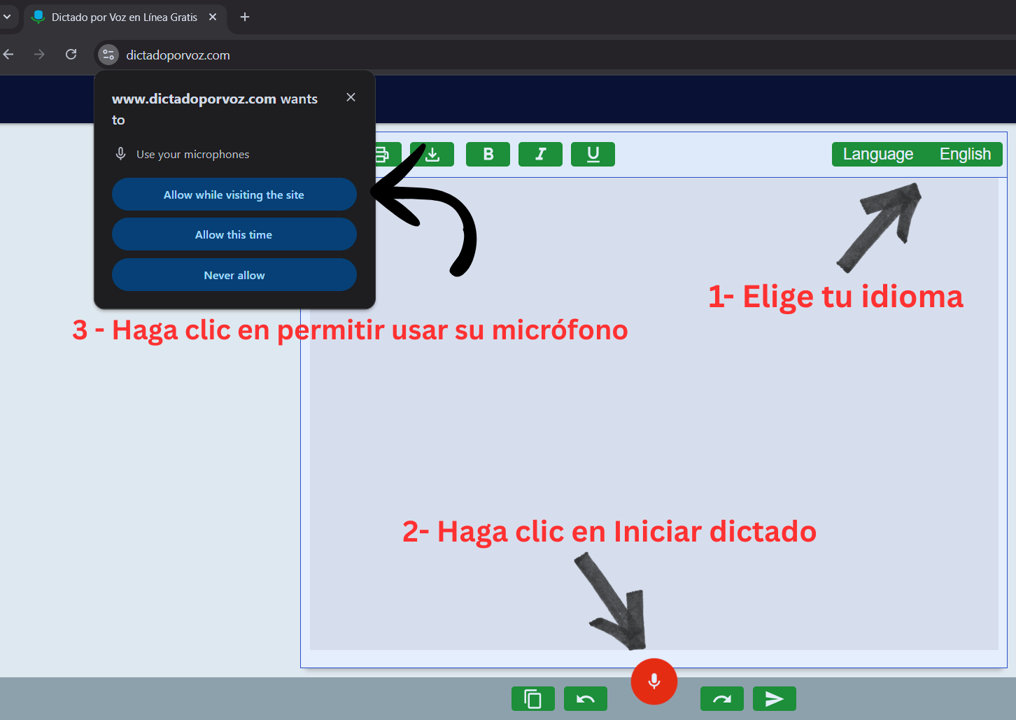 dictado por voz